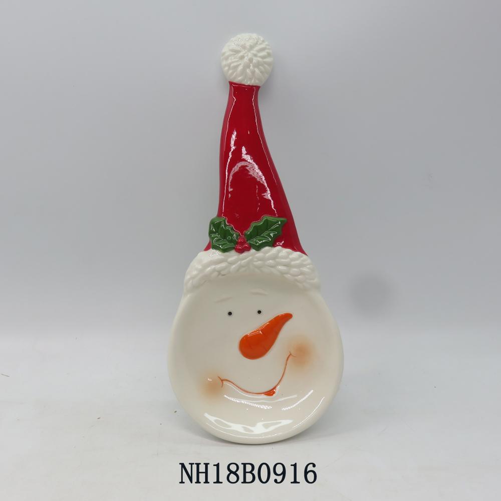 Cooking tools X'mas ceramic spoon, Christmas style Eco-friendy Feature ceramic spoon rest