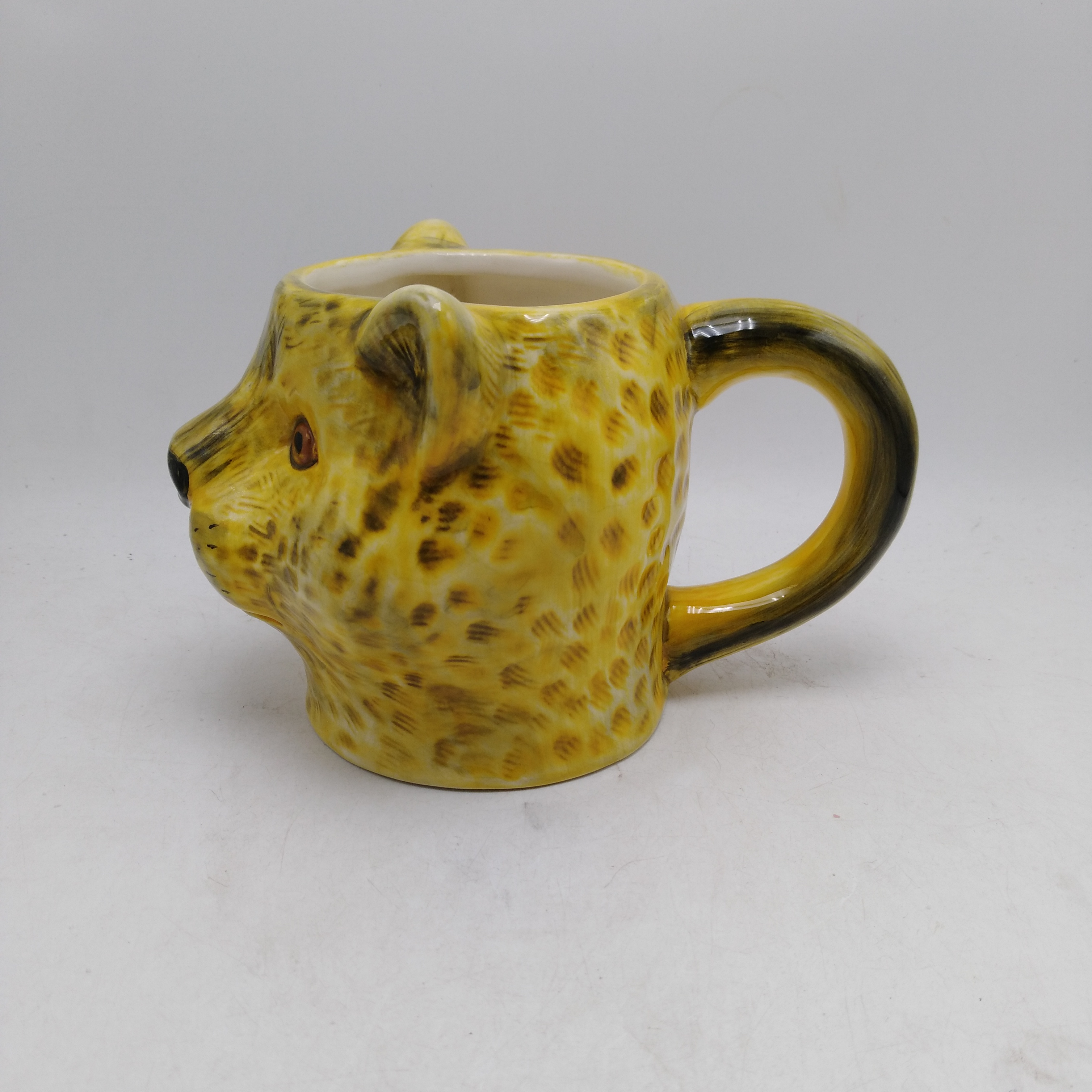 Leopard Mug 3D Blue Witch Brand Hand Painted Ceramic Coffee Cocoa