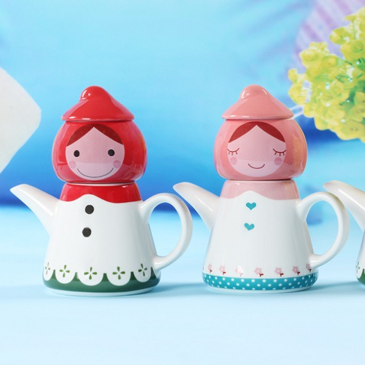 cute ceramic Little Red Riding Hood teapot , porcelain hand painted tea pot teapots