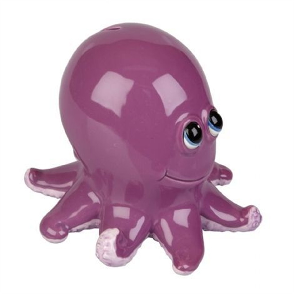 Cartoon  octopus shape piggy bank ceramic purple octopus   hand made  money bank ,coin bank