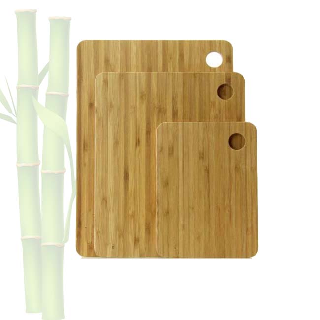 Bamboo Cutting Board [Set of 3], Natural Bamboo 100% Premium Organic; Cutting & Serving Board Set; Used for Cut Food Prep, Meat