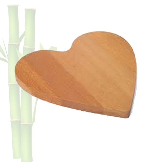 Heart-Shaped Bamboo Cheese Board, Miniature Cutting Board, Sage Green/BrownSlide-Out Drawer