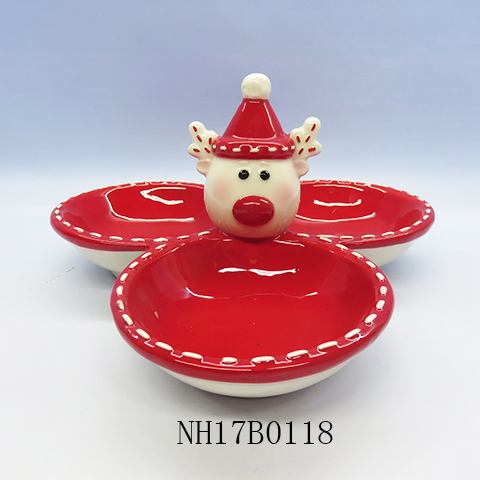 Rudolph, the Red Nosed Reindeer Divided Plate, Child Plate, Ceramic