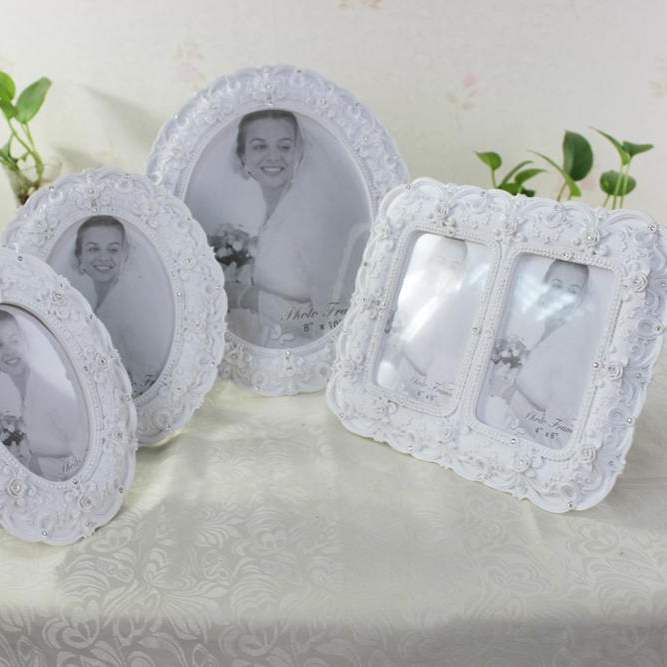 Love Gift Home Wedding Decoration Resin White Wedding Photo 6,7,10in Table Picture Frame
