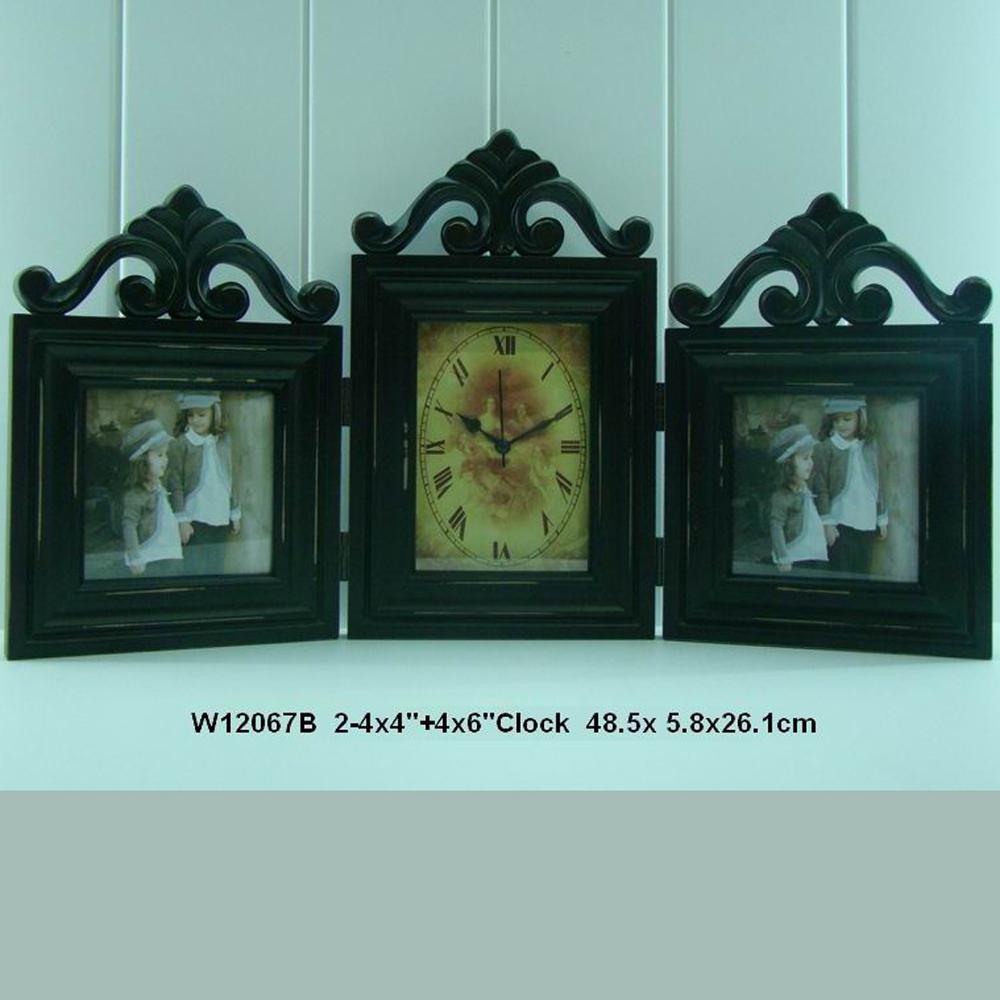 custom wood frame clock photo frame