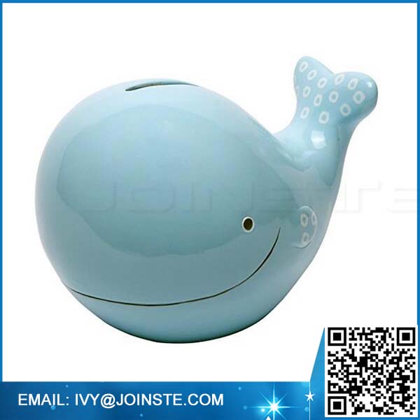 Whafe ceramic piggy bank cute money saving box money bank for kids