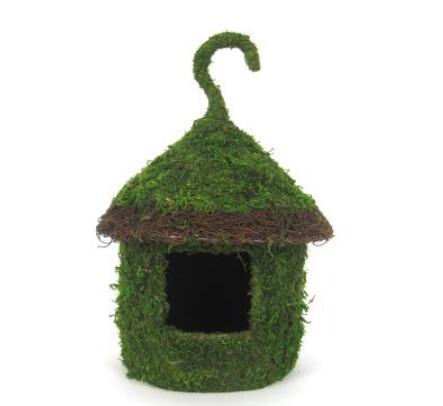 Round hanging  moss birdhouse