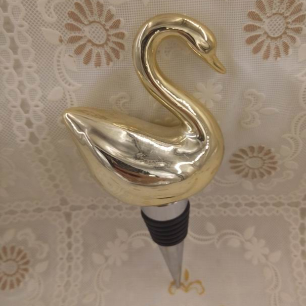 Golden Swan Shape Wine bottle stopper, Ceramic, Custom accept