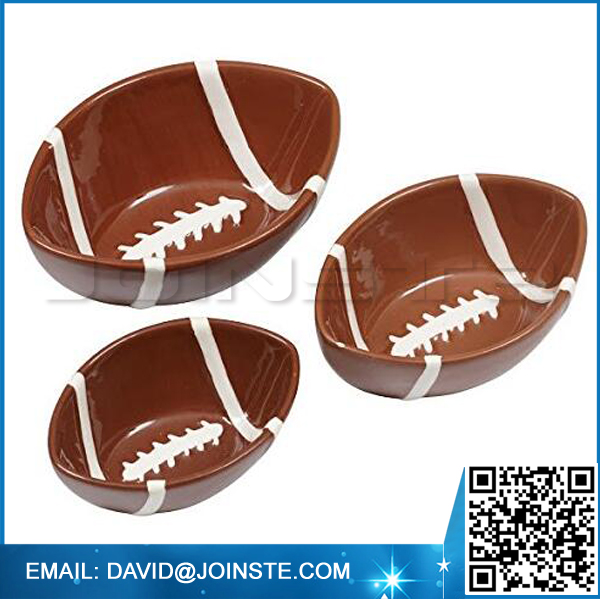 Baseball Ceramic Nesting Snack Bowls Set of 3