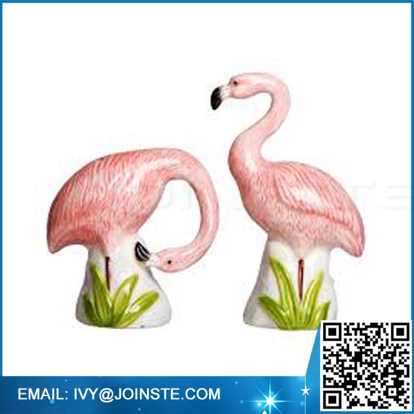 flamingo shape pepper shaker ceramic customized salt and pepper shaker