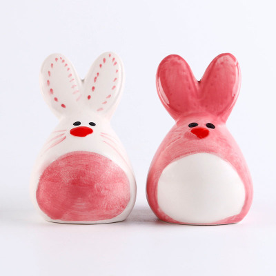 Customized wholesale rabbit ceramic salt and pepper shaker