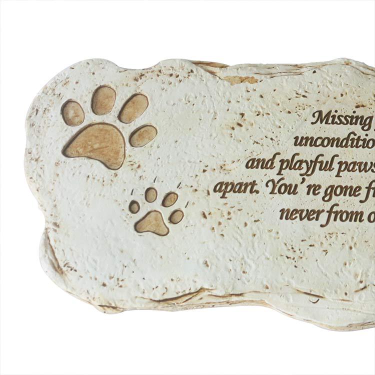 Hot sale creative paw print puppy tombstone display items pet souvenir resin crafts