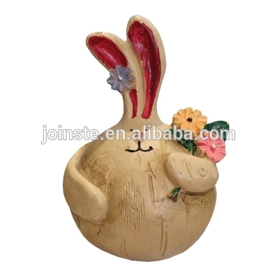 Custom resin handmade painting cute bunny decoration high quality