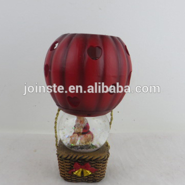 Custom resin hot air ballon shape snow globe 45cm,65cm,80cm,100cm size