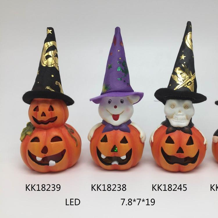 2018 Ceramic lighted halloween pumpkin for decoration