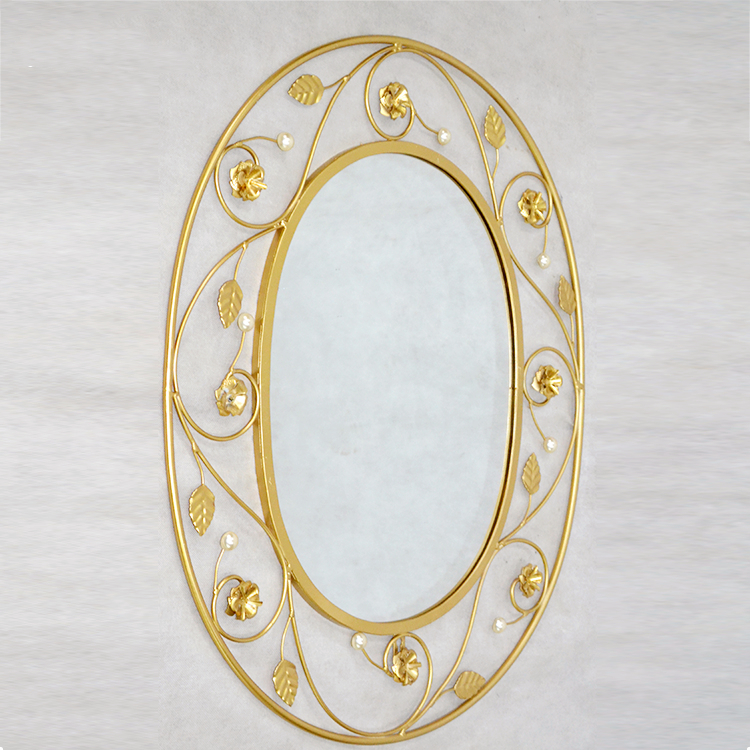 Living room decorative metal frame antique wall mirrors glass for home decor