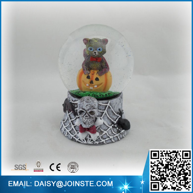 Halloween Figurines cat snow globe