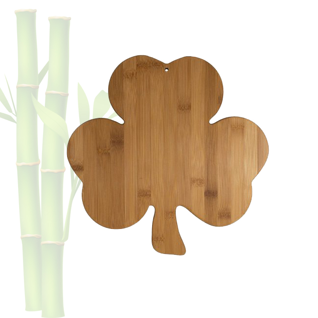 Customized Irish Clovers Wedding Gift Personalized Paddle Shaped Bamboo Cutting Board