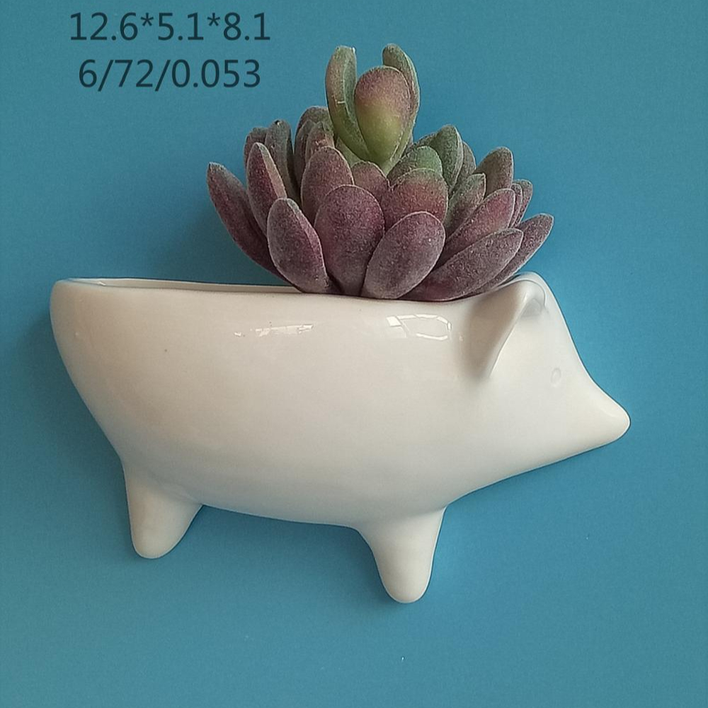 Wall mounted Ceramic flower pots, Pig Shape