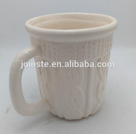 Customized sweater plain white ceramic coffee mug
