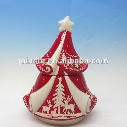 Custom cheap red Christmas tree shape ring jewelry box candy box