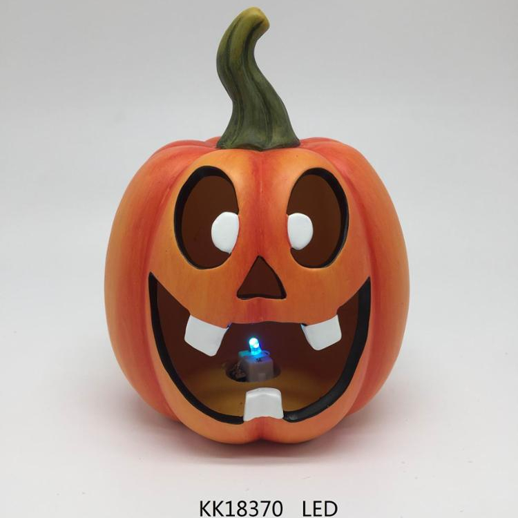 New halloween decoration ceramic pumpkin wholesale with led