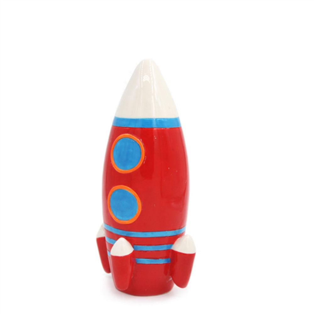 Creative  Spaceship money bank hand made  home decor kids ceramic  money piggy bank