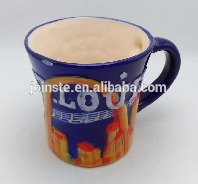 Blue painting ceramic coffee mug