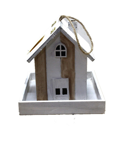 Luxury wooden birdhouse with bird feeders