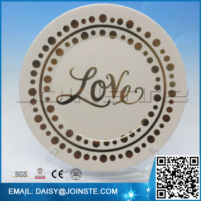 Love wedding plates,ceramic valentine plates,valentine plates
