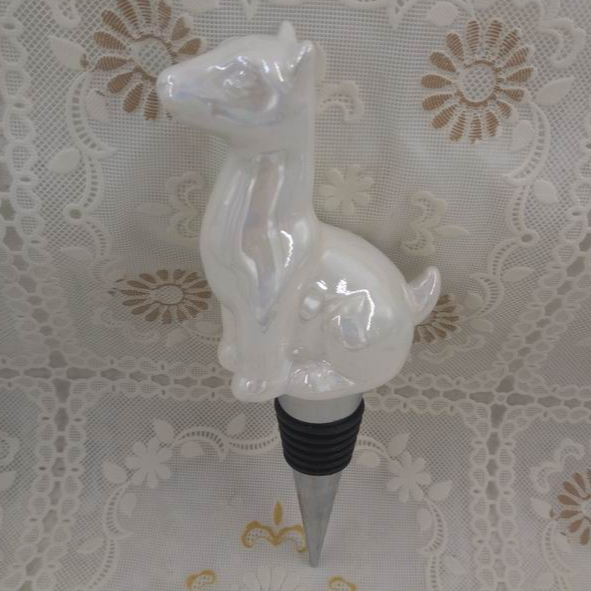 Alpaca Shape Wine bottle stopper, Ceramic, Custom accept