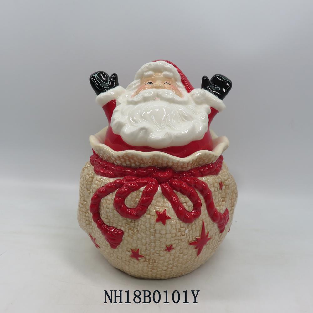 2019 Christmas ceramic storage jar with lids for gift