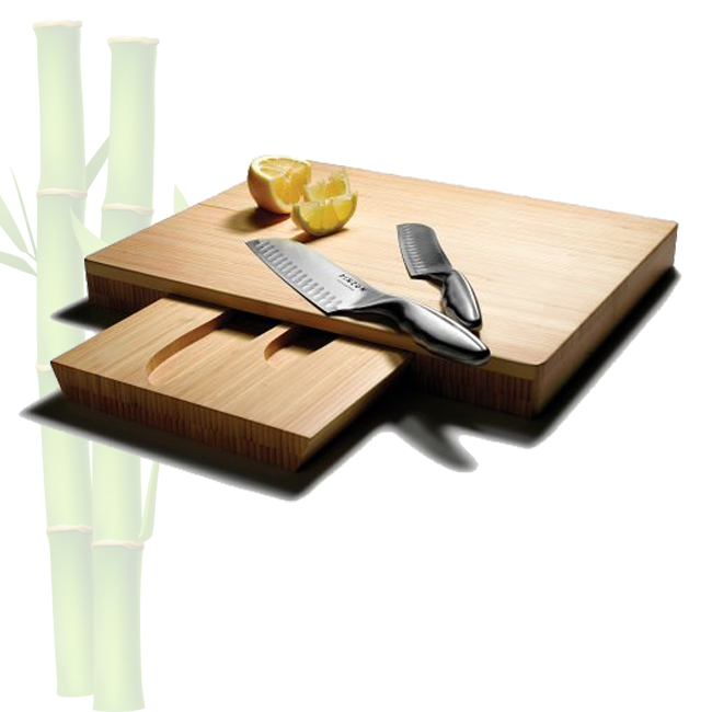 Bamboo Wood Tiered Fold Out Cheese Board and 3 Piece Specialist Knife Set, 13 Inch Diameter