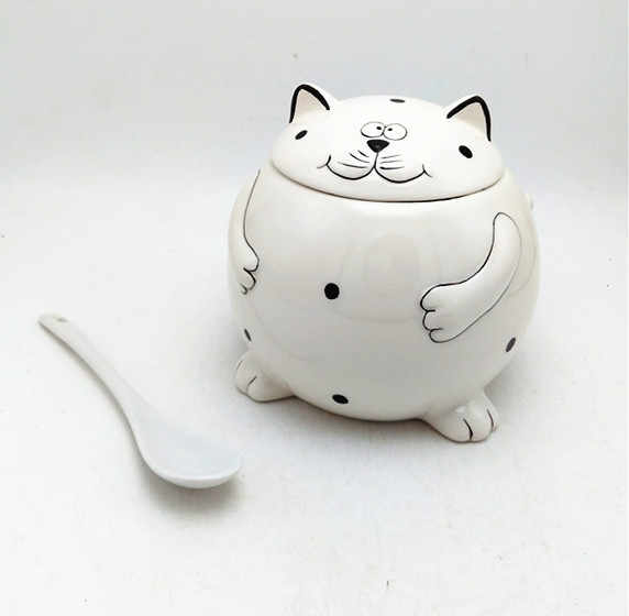 Ceramic fortune cat  food jars ,big fat cat kitchen jars