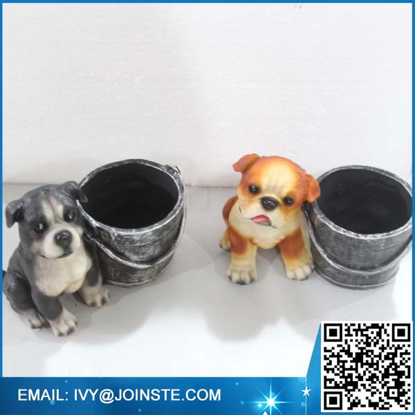 Resin dog figurines flowerpot garden decoration planter pot