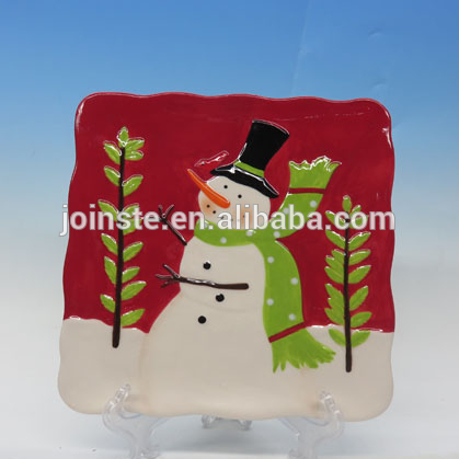 Christmas ceramic home tableware square shape plate