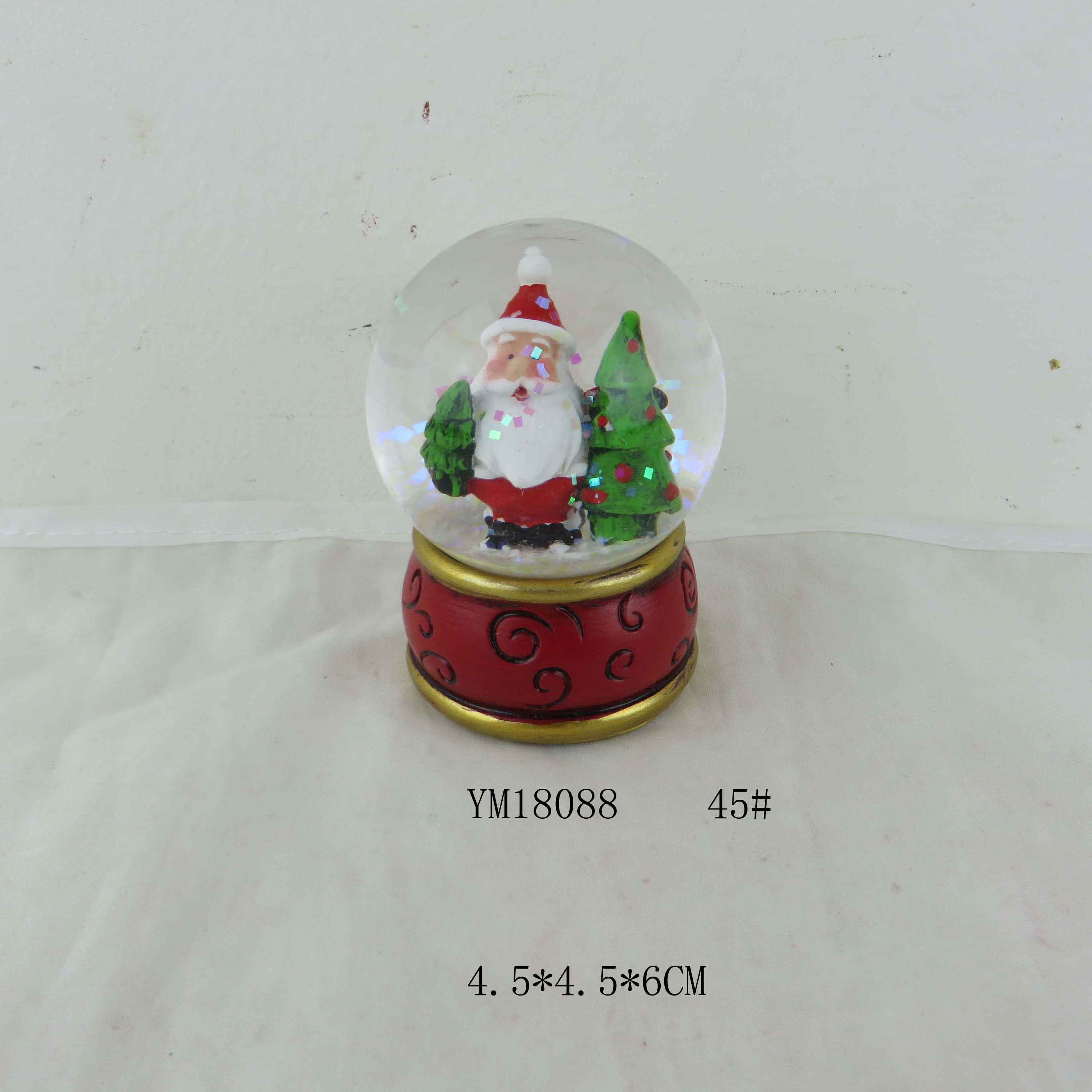 Resin christmas decoration glass custom snowball souvenir