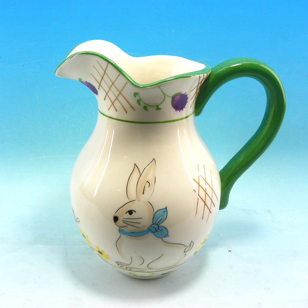 Easter ceramic creamers ,easter rabbit printed ceramic bottle vases