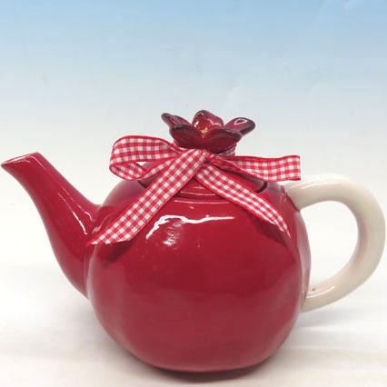 Customized cheap red pomegranate shape ceramic teapot porcelain teapot