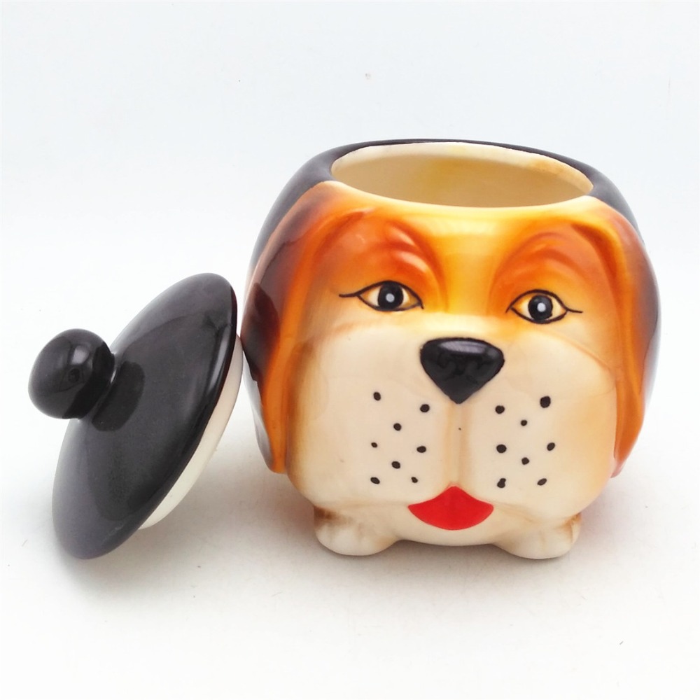 3D dog cookie candy jar ,ceramic food storage jars container jar