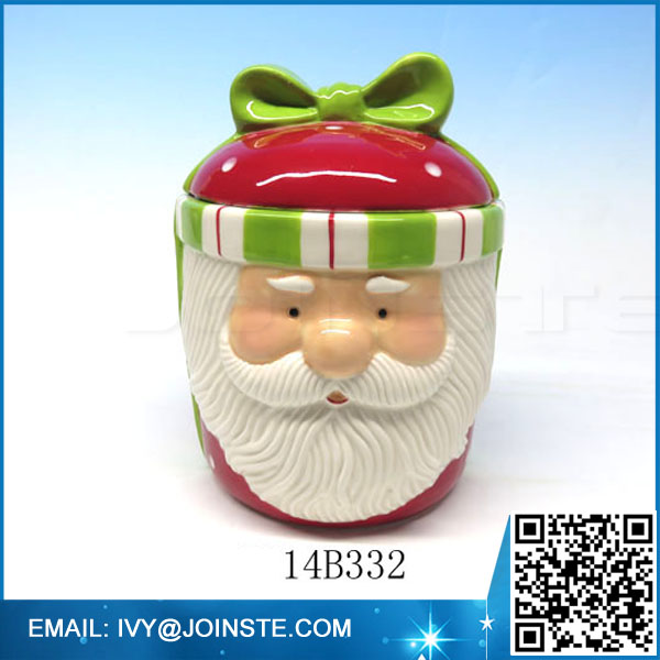 Porcelain ceramic Christmas popular cookie jar gift box shaped cookie biscuit jars