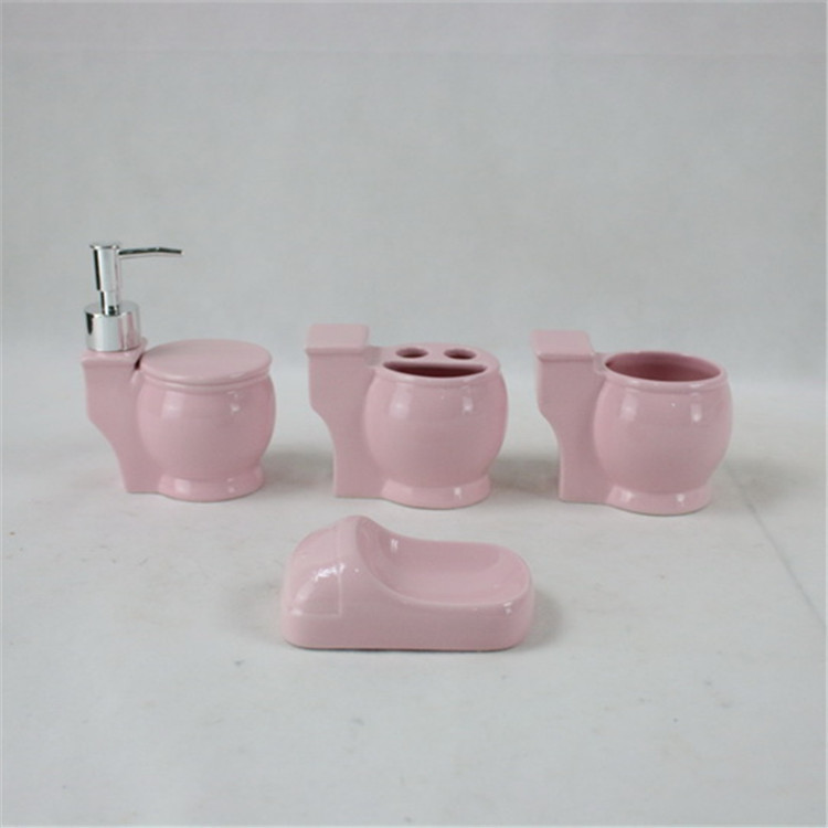 Wholesale porcelain toilet shape ceramic bathroom accessories set