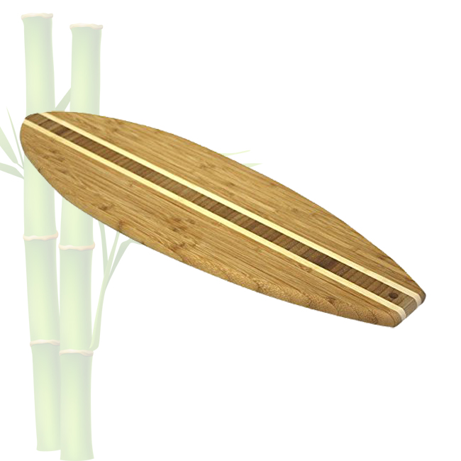 Bamboo Solana Surf Board Cutting Board, 14-Inch by 6-Inch, Custom Accept
