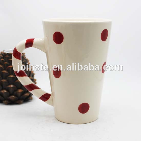 Red dot painting ceramic coffee mug