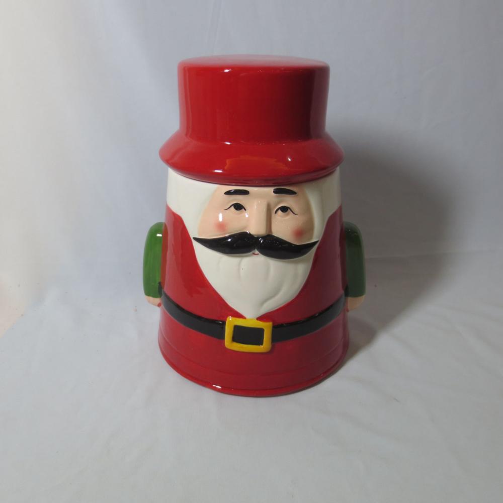 Ceramic Hand Painted Christmas Nutcracker Cookie Jar, 14-3/4"H