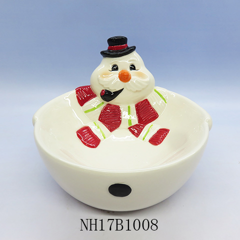 Snowman Holiday Decor Ceramic Nesting Bowls