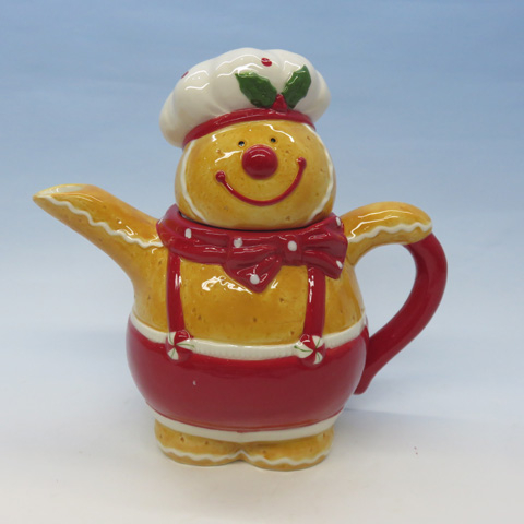 Christmas Ceramic Gingerbread man Teapot,  Custom accept