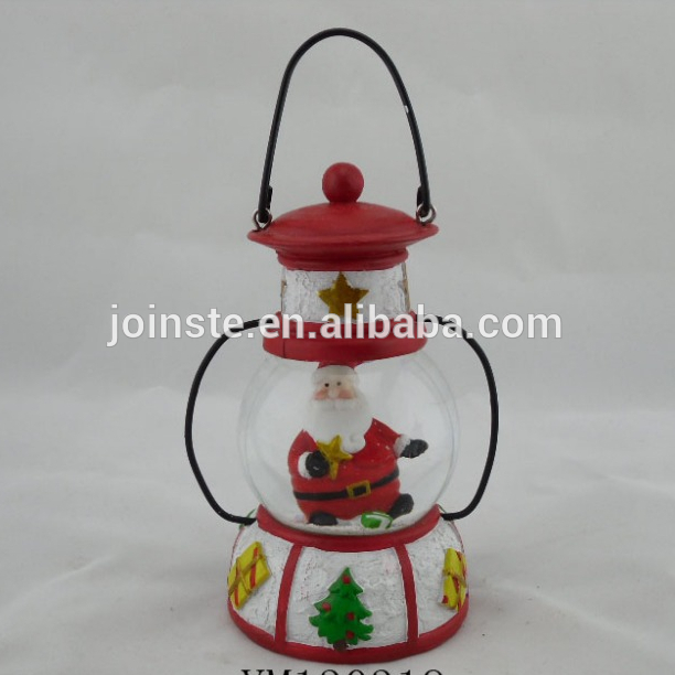 Custom cheap resin red candle stand shape snow globe 45cm,65cm,80cm,100cm size