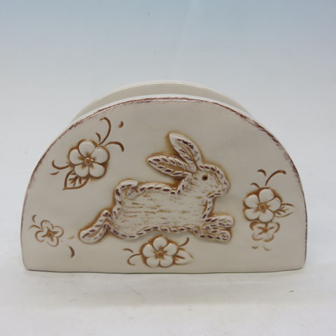 Napkin Holder Ceramic – Bunny Rabbit Design, Custom accept