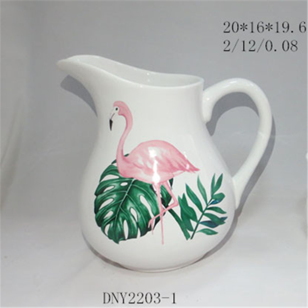 Ceramic wholesale pitcher flamingo large milk pitcher